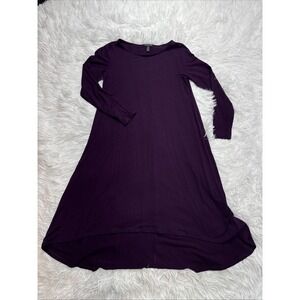Eileen Fisher Dress PP Petite Plum Color 3/4 Sleeve Stretch Lightweight USA Made